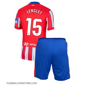 Atletico Madrid Clement Lenglet #15 Replik Heimtrikot Kinder 2024-25 Kurzarm (+ Kurze Hosen)